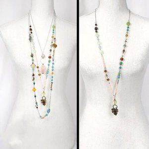 OOAK Boho Long Layering Leaf Necklace